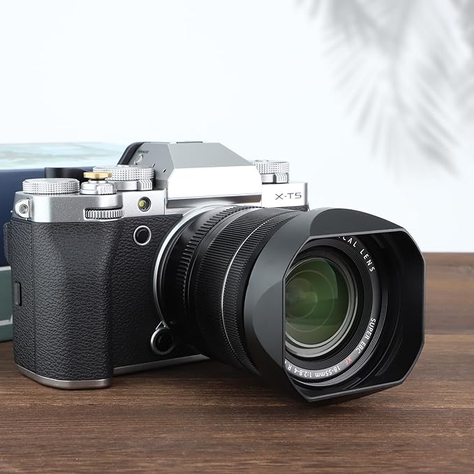 Haoge LH-X13B Metal Square Lens Hood for Fuji Fujifilm XF 18-55mm F2.8-4 R LM OIS Lens and Fujinon XF 14mm F2.8 R Lens (New Version Bayonet with a Hood Metal Cap)