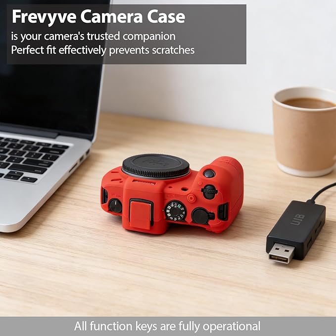 Frevyve Case for Canon EOS RP Body Camera, Skin, Anti-Scratch, Lightweight Sleeve, Soft Silicone Rubber Protective Case Cover for EOS RP Mirrorless Digital Camera Accessories (Red)