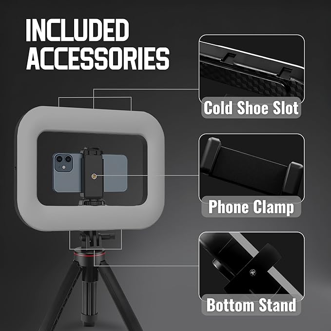 Handheld RGB Ring Light – 3 Color Temperatures & Full Color Modes, Rechargeable Fill Light for Phone Camera, YouTube TikTok Video, Makeup