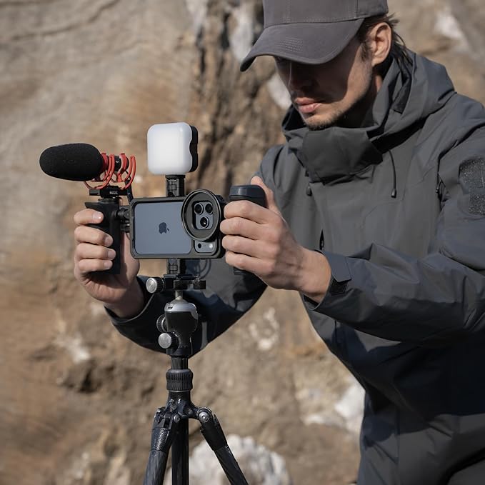 PGYTECH ProShot Mounting Adapter Kit, 1/4"-20 Thread & Cold Shoe Mount for Phone Cage, Quick-Release Compatible with Handles for Microphone/Fill Light/Gimbal/Tripod/Monitor