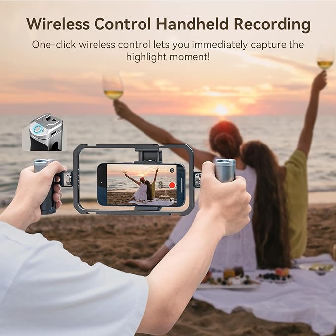 SmallRig All-in-One Universal Phone Video Rig Kit, with Wireless Control Handles, Power Bank Holder, Table Tripod, Universal Phone Cage Kit for iPhone 16/15 /14 Pro/Max Series Vlogging Kit - 4120