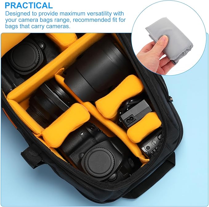 PATIKIL Camera Bag Divider, 5Pcs 5.71"x3.94"x0.39" Shockproof Camera Bag Inserts Separator Pad Protective Lens for Nikon Camera DSLR Protect Bag Organizer Universal Divider Cushion, Gray