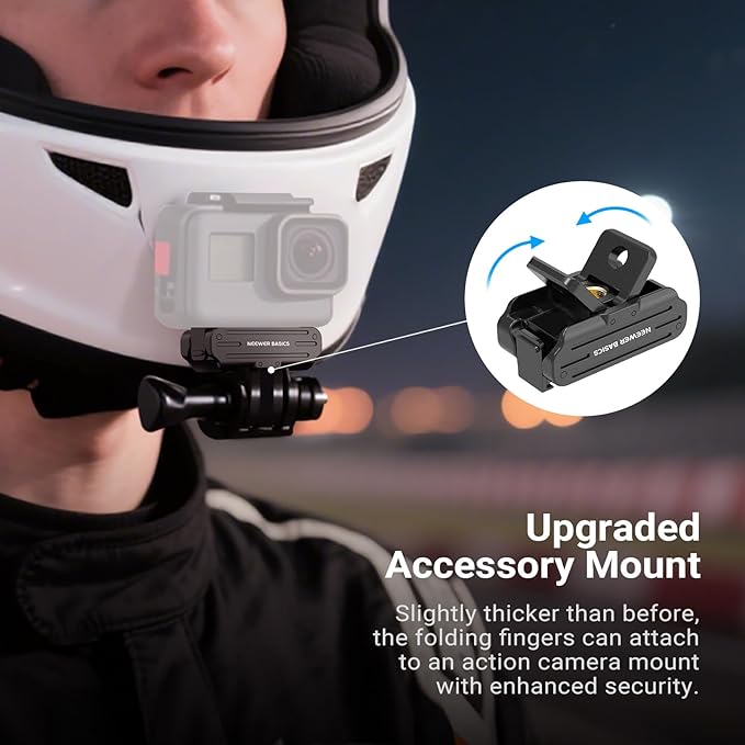 NEEWER Magnetic Quick Release Mount Adapter Compatible with DJI OSMO Action 5 Pro 4 3 360, Foldable Action Camera Stand Base Bracket Accessories, 2 Prong & 1/4" for Video Recording Filming, DP04
