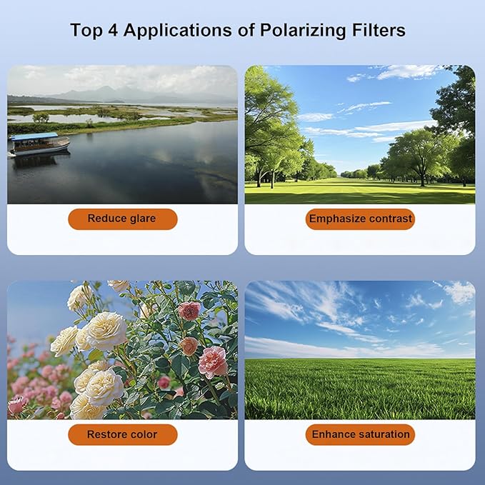 52mm CPL Filter for Phone,Compatible for iPhone 15 14 13 12 11,Motorola,Google Pixel and Other Smart Phones