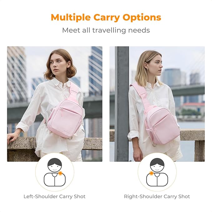 K&F CONCEPT Small Camera Bag for Photographer, Camera Sling Crossbody bag for DSLR/SLR/Mirrorless Camera, Compact Camera Case for Men and Women, Light Pink
