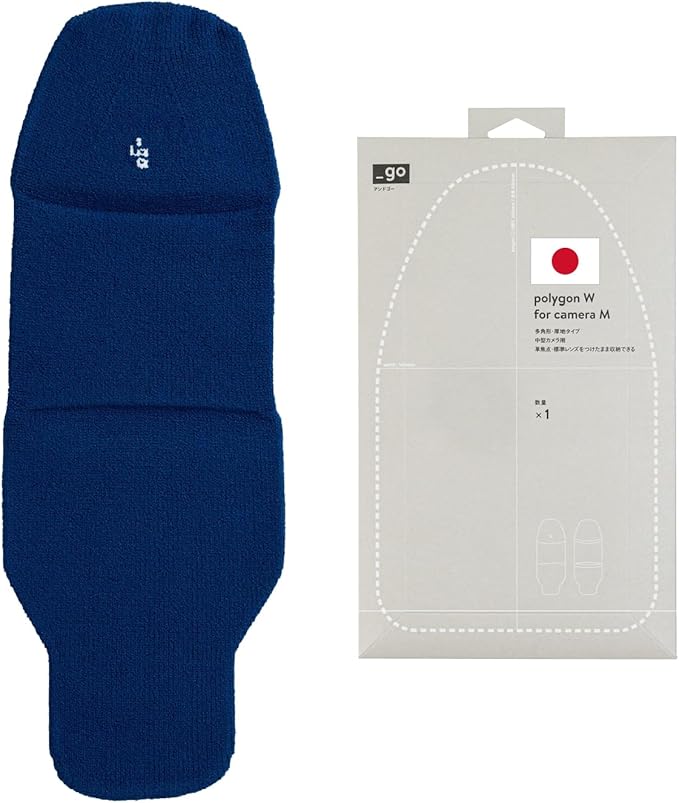 PACKING KNIT_GO Camera Cover, Polygon W, Made in Japan, M size, Blue