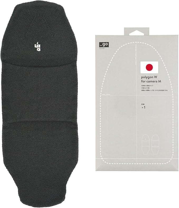 PACKING KNIT_GO Camera Cover, Polygon W, Made in Japan, M size, Dark Gray