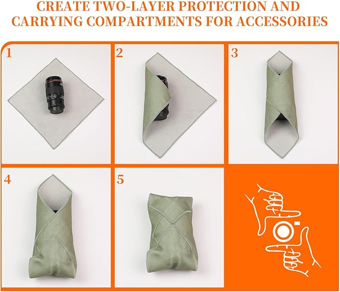 MDAOCRY Camera Protective Wrap, Lens Protector, Magic Self-Adhesive Cloth for DSLR/Camera Lens/Phone/Accessories, 13.8''*13.8''
