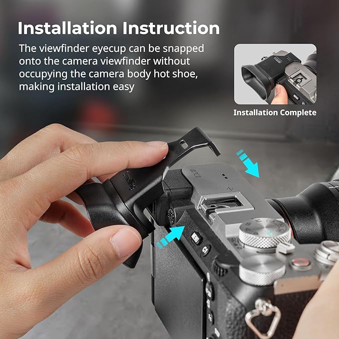 SMALLRIG A7CII A7CR Camera Viewfinder Eyecup, Viewfinder Eye Cup with Small Lanyard, Soft Silicone Material, Improving Shooting Stability, for Sony Alpha 7C II/Alpha 7CR - 4819