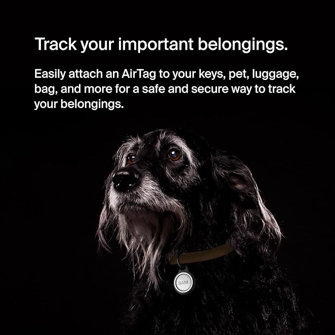 Belkin Apple AirTag Reflective Secure Holder With Key Ring - AirTag Holder - AirTag Keychain Accessories - Reflective & Scratch Resistant AirTag Case With Raised Edges - Black