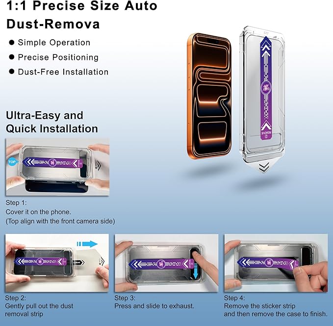 SHANG PIN JIA 2 Pack Matte Screen Protector for iPhone 17 Pro Max 6.9-Inch Auto Dust Removal, No Bubbles, Tempered Glass Film, Easy Installation