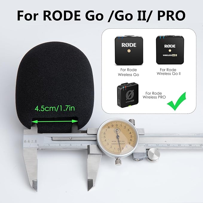YOUSHARES Microphone Cover Foam Compatible with Rode Wireless Go II/PRO Suitable for Interview Go Handheld Adaptor, Replacement Rode Pop Filter to Blocks Out Plosives