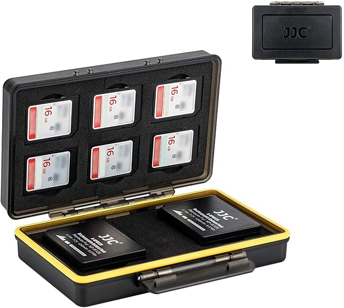Fujifilm NP-W126 NP-W126S Camera Battery Memory Card Storage Case Holder for 6 SD Card + 2 Slots Battery, Fuji Camera Battery Box on X100VI X-T3 X-T30 X-T100 X100F X-A10 X-Pro2 X-Pro1 X-T2 X-T1 X-T20