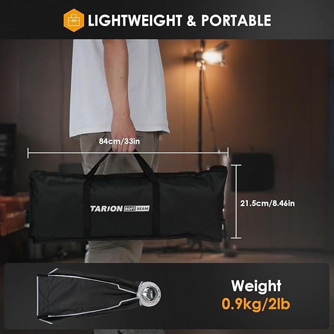TARION 23.6"x35.4" Quick Release Strip Softbox - Foldable Bowens Mount Softbox with Diffusers/Honeycomb Grid/Carrying Bag for Live Streaming, Photography, Videography (SQ-6090F)