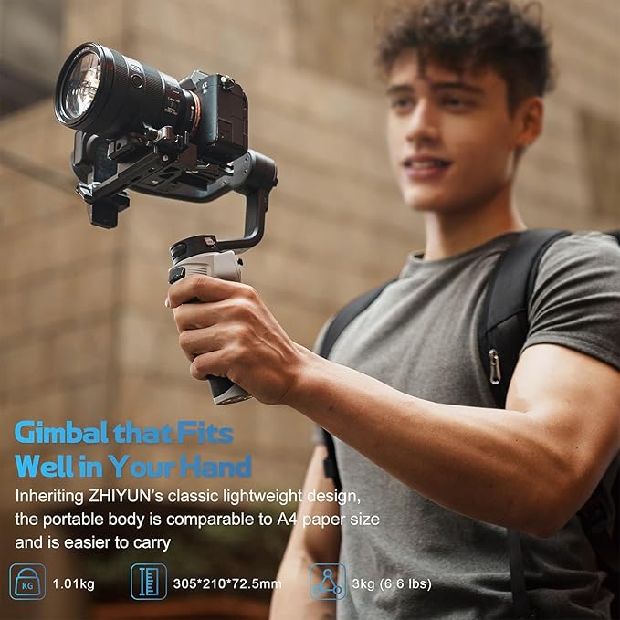 ZHIYUN CINEPEER WEEBILL 3E 3-Axis Gimbal Stabilizer for Canon/Sony/Panasonic/Nikon Camera,Up to 6.6lbs (3kg) Payload Extendable Sling Grip Native Vertical Shooting Handheld Camera Gimbal