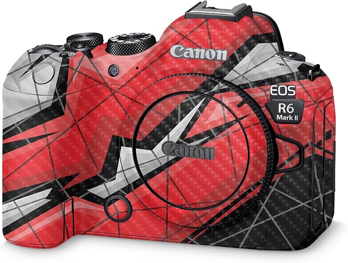 Carbon Fiber Camera Skin Compatible with Canon EOS R6 Mark II Camera (2022) - Polygon Grunge - Premium 3M Vinyl Protective Wrap Decal Cover - Easy to Apply | Crafted in The USA by MightySkins
