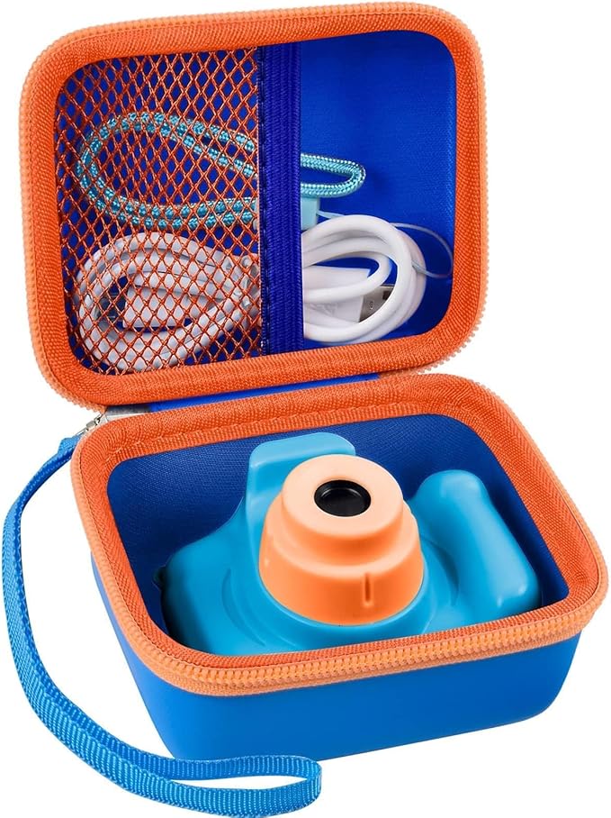 ANKHOH Kids Camera Case for Seckton for Desuccus for PROGRACE for GKTZ for Dylanto for Rindol for One'sMore for HANGRUI Digital Camera Storage Box Holder for Cable Accessory-Bag Only(Deep Blue)