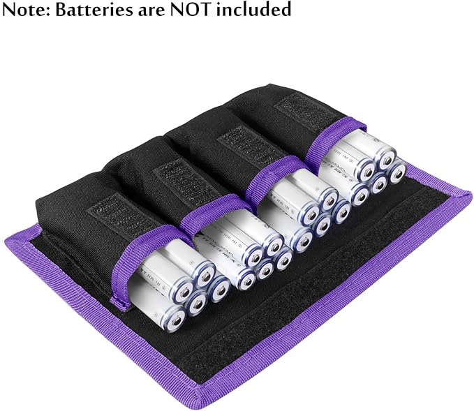 Meking Battery Storage Case Bag with 4 Pockets for DSLR Camera, Suitable for AA/AAA Battery and LP-E6 LP-E8 LP-E10 LP-E12, EN-EL14 EN-EL15, NP-FW50 NP-F550 NP-FM500H