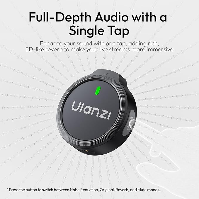 ULANZI A21 Drawer Wireless Microphone for iPhone 14/13/12/11(2TX + Lightning RX), Mini Lapel Mic with 32khz 24bit, AI Noise Reduction, Ultralight Button TX, 36H Battery for Video Recording, Streaming