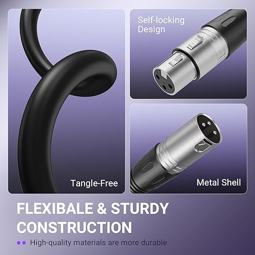 FIFINE XLR Microphone Cable, 5.9ft Male to Female Mic Cord for Studio Recording, Balanced 3-Pin Cable Compatible with XLR Microphone for Podcast Streaming AM8, K688-L9C