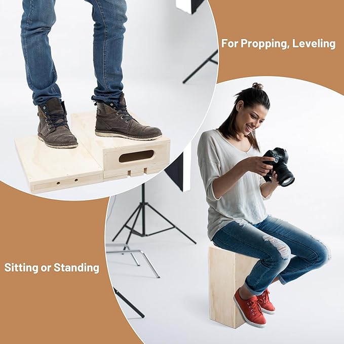 tonchean Appl Boxes Full Set of 5 Standard Appl Boxes for Photography with Secure-fit Lid Design Multifunctional Photography Appl Box for Height Adjusting Photo Studio Movie Set and Photography