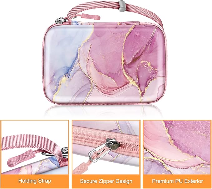 FINTIE Case for HP Sprocket Select/Sprocket Plus Smartphone Printer, Canon Ivy Mini/CLIQ 2/CLIQ+2 Instant Camera - Shockproof Hard Shell Carrying Case, Dreamy Marble