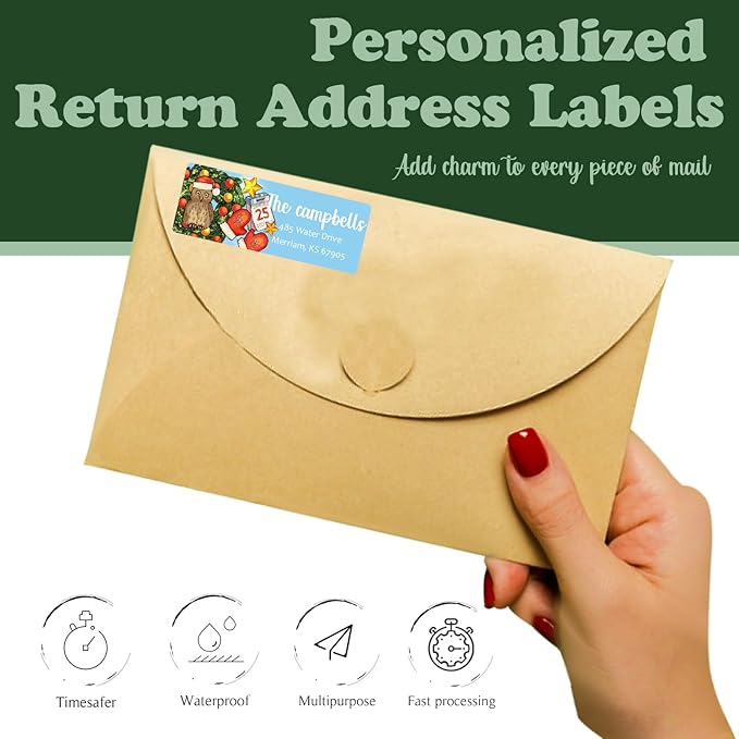 LINMAGCO Personalized Return Address Labels Gold 500 Pcs Mail Labels for Envelopes Weddings Self Adhesive Rectangle Elegant Name Stickers……