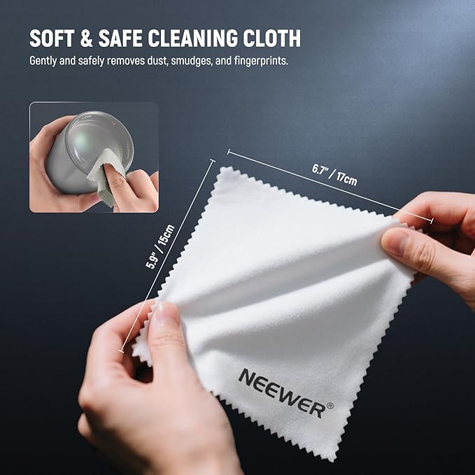 NEEWER 2 in 1 Camera Lens Cleaning Kit for Electronics, Smartphones, Tablets, 1x Camera Air Blower + 1x Soft Cleaning Cloth, HM-50
