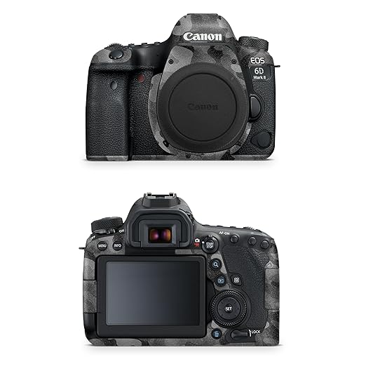 Glossy Glitter Camera Skin Compatible with Canon EOS 6D Mark II Camera (2017) - Black Camo - Premium 3M Vinyl Protective Wrap Decal Cover - Easy to Apply | Crafted in The USA by MightySkins