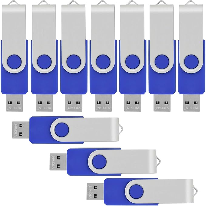 16GB USB Flash Drive 16G Flash Drive USB 2.0 Flash Memory Thumb Stick Swivel USB Drive 10pcs Blue