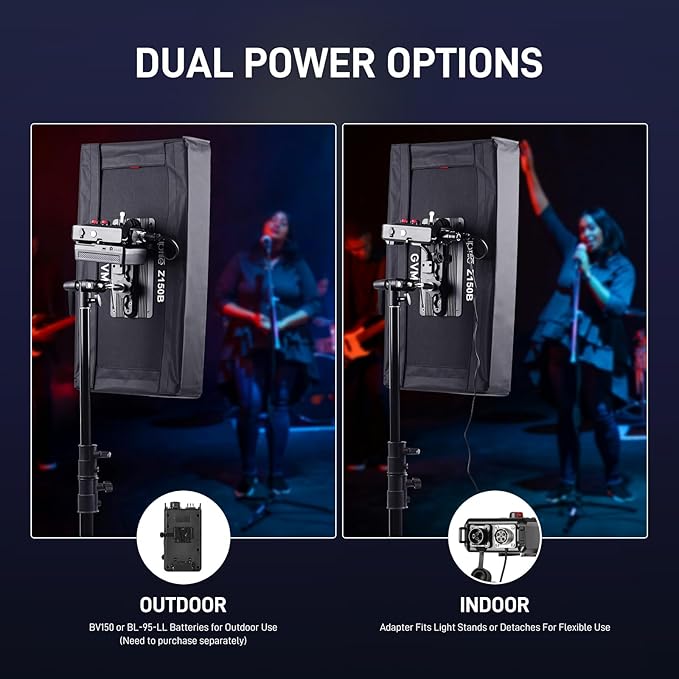 GVM ZipTile Z150B Bi-Color Flexible LED Video Light 2700K~6800K, 15500 lux/m 150W Output Panel Light, 12 Lighting FX with Honeycomb Grid Soft Box, Support App Control for Studio Photography Lighting