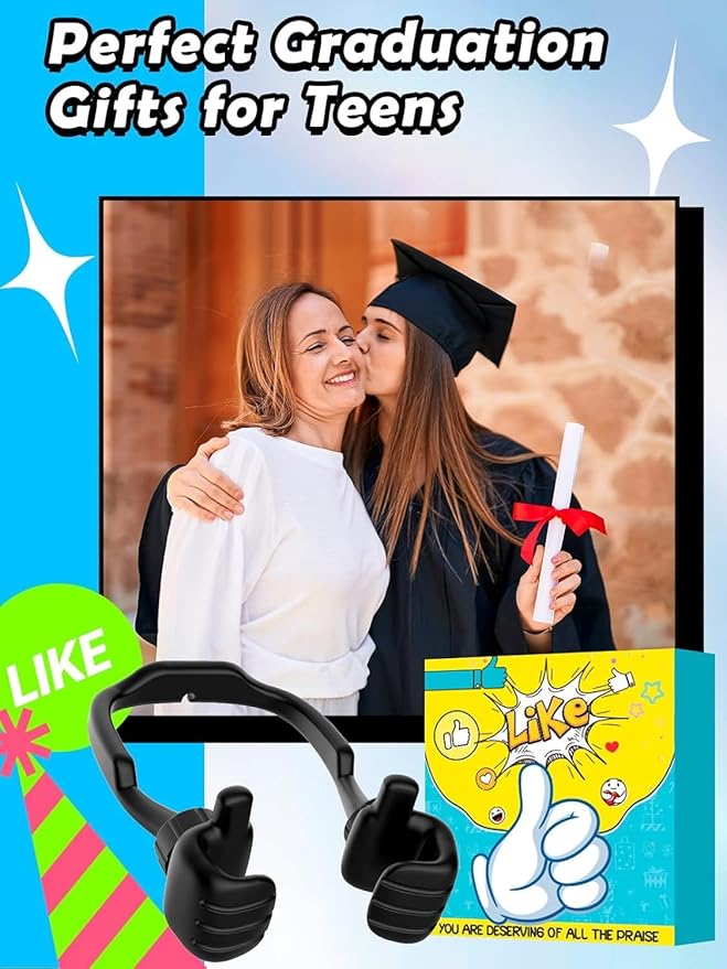 Easter Basket Stuffers for Teens Girls Kids Women Gifts: UPGRADE Adjustable Thumbs Up Lazy Phone Holder Cell Phone Stand for Desk Fun Birthday Ideas for Teenage Wife Mom Adults Easter Gifts Pink Stuff
