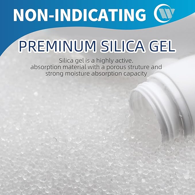 7.5LBS Pure White Silica Gel Desiccant Beads, 1-3mm Reusable Silica Beads, Moisture Absorber