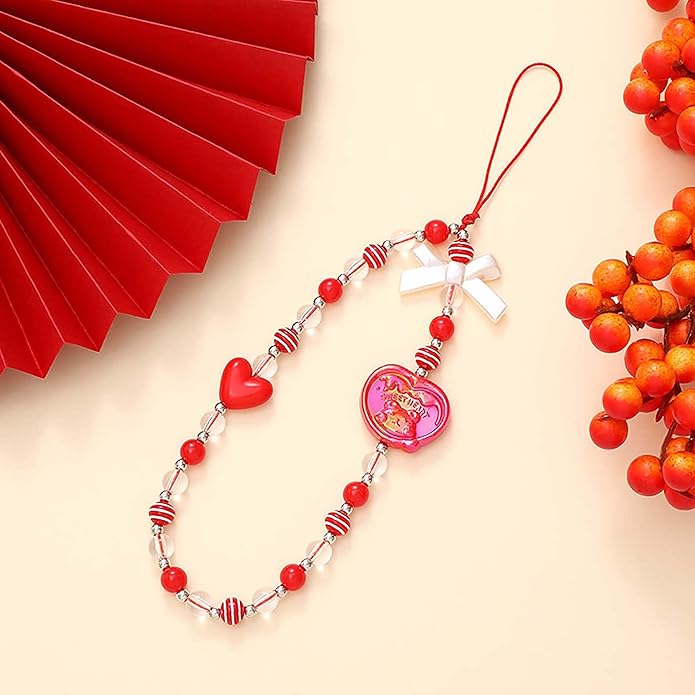 Beaded Phone Charm Lanyard Strap Girly Style Fixed Beads Pearl Lanyards