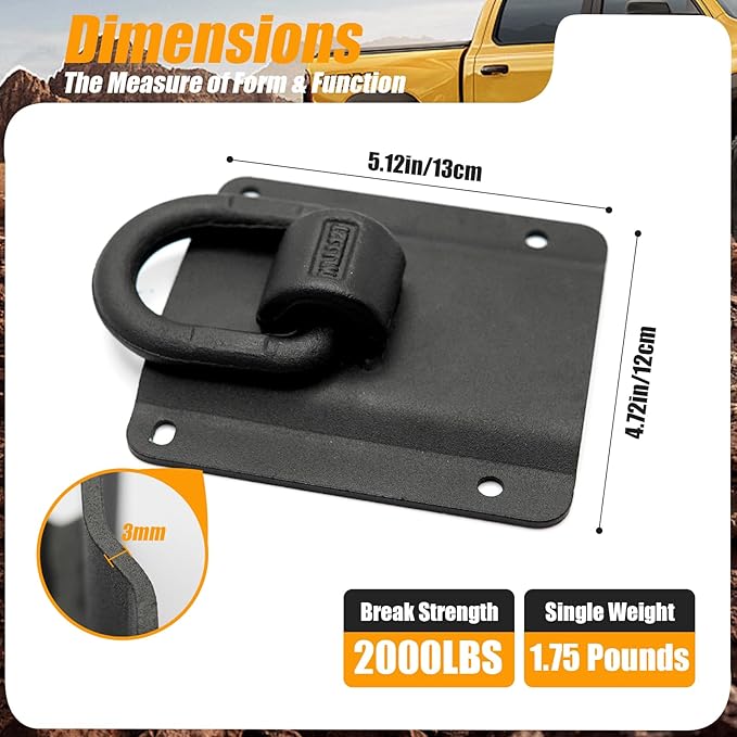 Heavy Duty Truck Tie Down Anchors Fit for 2015-2025 Ford F150 F250 F350 & Raptor 2026, 4 Pack Truck Trailer Bed Tie Downs Replaces FL3Z-99000A64-B & FL3Z-9928408-AB