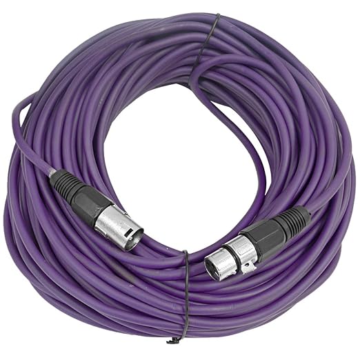 Seismic Audio - SAXLX-100-6 Pack of 100' Purple XLR Male to XLR Female Microphone Cables - Balanced - 100 Foot Patch Cords