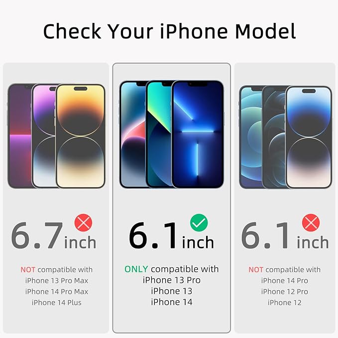 ruwa Screen Protector for iPhone 13/13 Pro/14/16e [3-Pack] [6.1 Inch] Display Tempered Glass Film with Easy Installation Frame, Ultra HD, 9H Hardness, Scratch Resistant, Case Friendly, Full Coverage