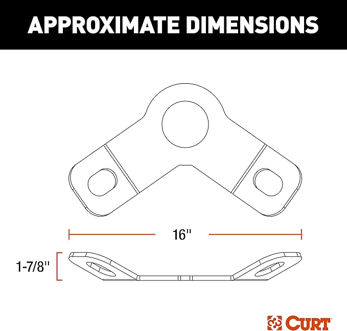 CURT 16615 CrossWing 5th Wheel Safety Chain Anchor Plate for Gooseneck Ball