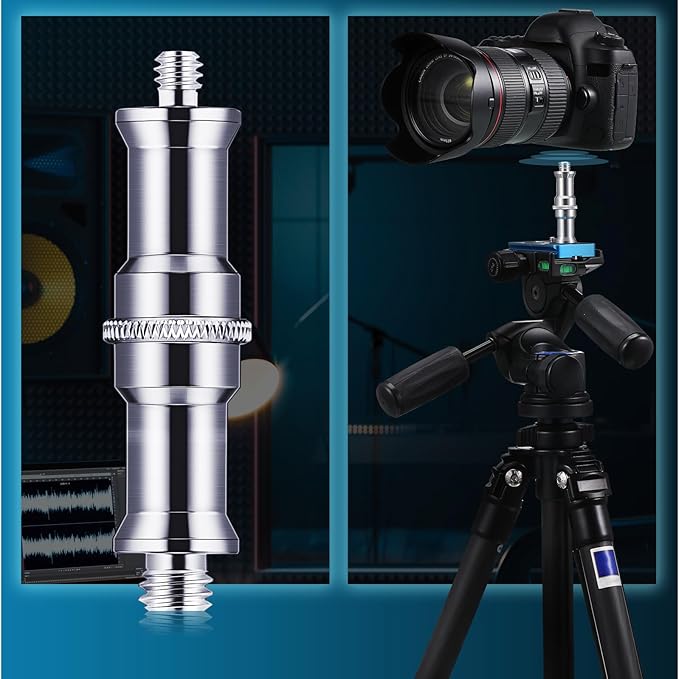 8 Pieces Standard 1/4 to 3/8 Inch Metal Male Convertor Threaded Screw Adapter Stud for Camera Tripod Studio Light Stand Wireless Flash Receiver