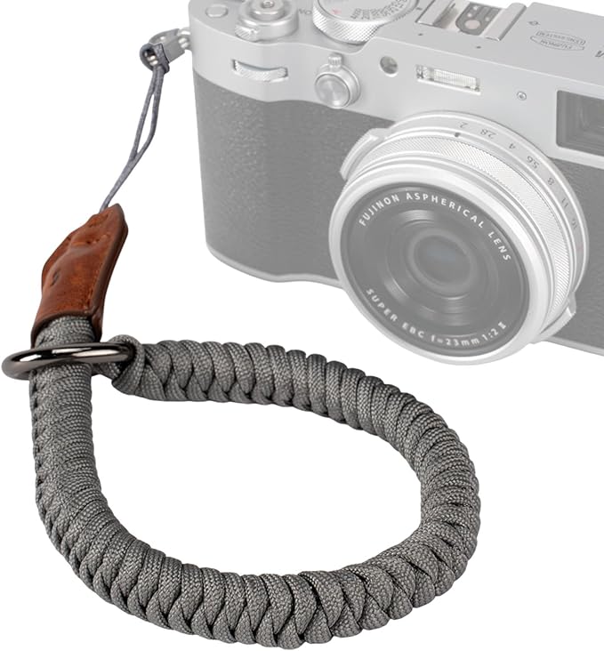 SMALLRIG Camera Wrist Strap, Universal Braided Camera Hand Strap, Adjustable Safety Strap Compatible for DSLR or Mirrorless Camera, Gray- 5055