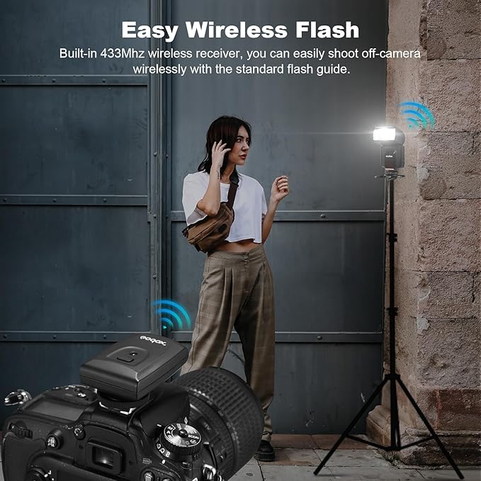GODOX TT520 II Universal On-Camera Flash Speedlite with AT-16 Wireless Trigger Transmitter GN33 S1/S2 Modes Compatible for Canon Nikon Pentax Olympus Fujifilm Panasonic DSLR Cameras with Hot Shoe