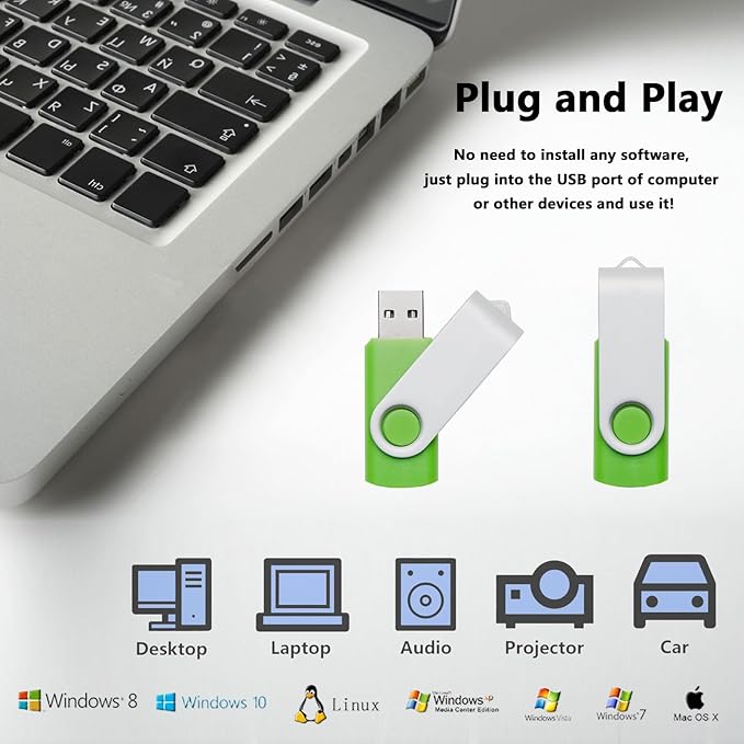 5 Pack 512MB USB Flash Drives in 5 Random Colors USB 2.0 Wholesale Lot Bulk Memory Sticks (5 Pack, 512MB)