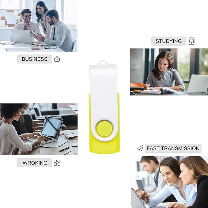 5 Pack 128MB USB Flash Drives in 5 Random Colors USB 2.0 Wholesale Lot Bulk Memory Sticks (5 Pack, 128MB)