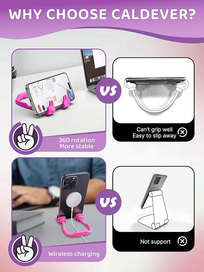 Easter Basket Stuffers Essentials for Teens Girls Boys Cell Phone Stand: Upgrade Adjustable Peace Sign Thumbs Lazy Phone Holder for Desk for iPhone Easter Gifts for Adults Toddler Women Teenagers
