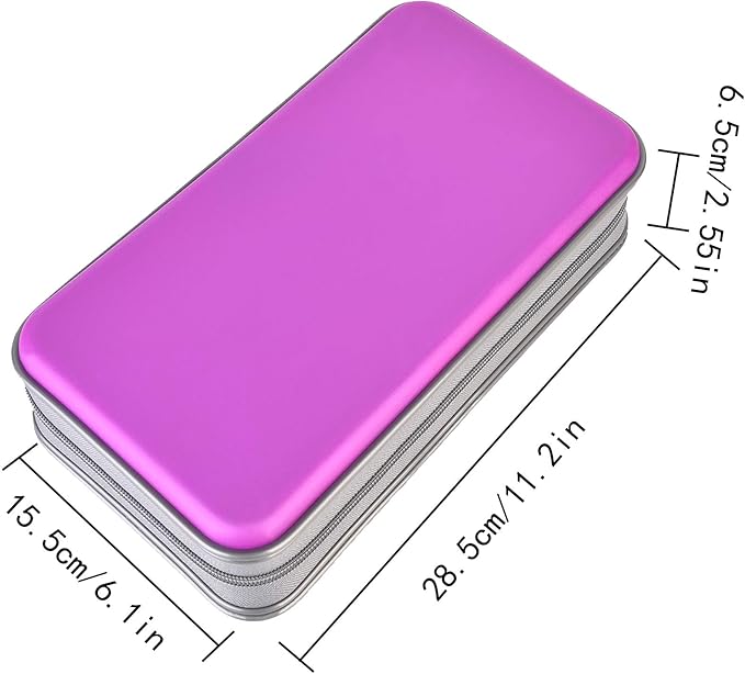 UENTIP 96 Capacity CD Case,Portable DVD Hard Plastic Case Holder CD Organizer Wallet Protective DVD Storage (96, purple)
