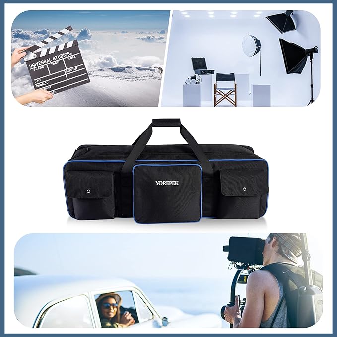 YOREPEK Tripod Carrying Case Bag, Light Stand Bag with 2 Protective Padding, 30.5" Large Photo Studio Equipment Case fit Tripods, Monopods, Speaker Stands, Boom Stands, Camcorder, Mic Stands, Travel