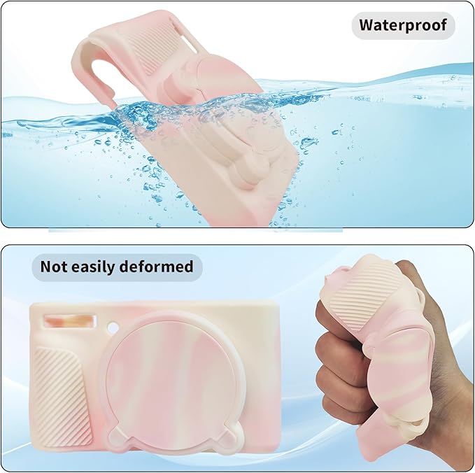 SX740 Camera Case, SX740 Camera Cover Silicone Sleeve Protective Case, Anti-Scratch Soft Camera Body Skin for Canon PowerShot SX740/SX730 HS Digital Camera,Mist Pink