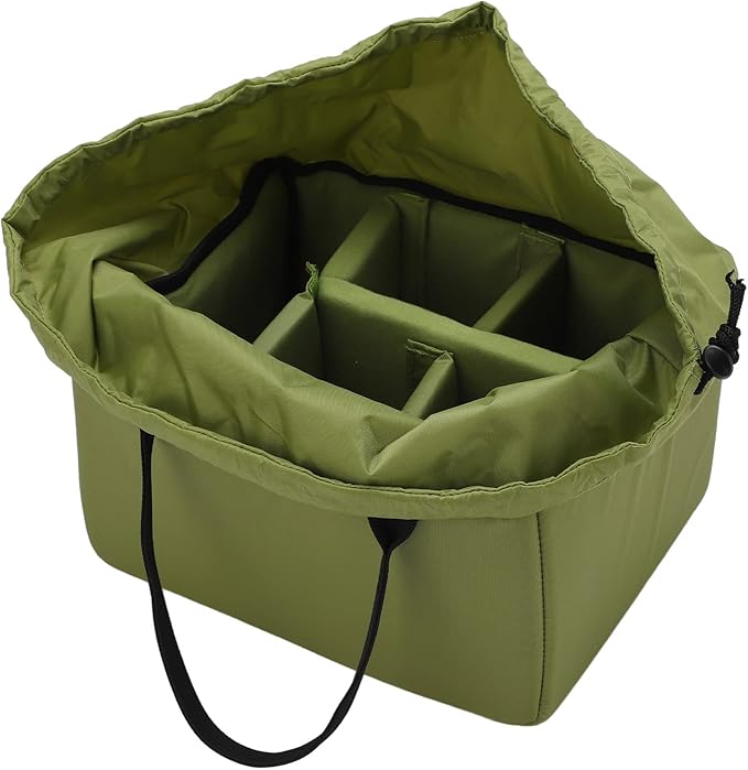 Insert Padded Partition Camera, DSLR SLR Camera and Lens, Flexible Dividers with Hook and, Shockproof Nylon Material for Photographers
