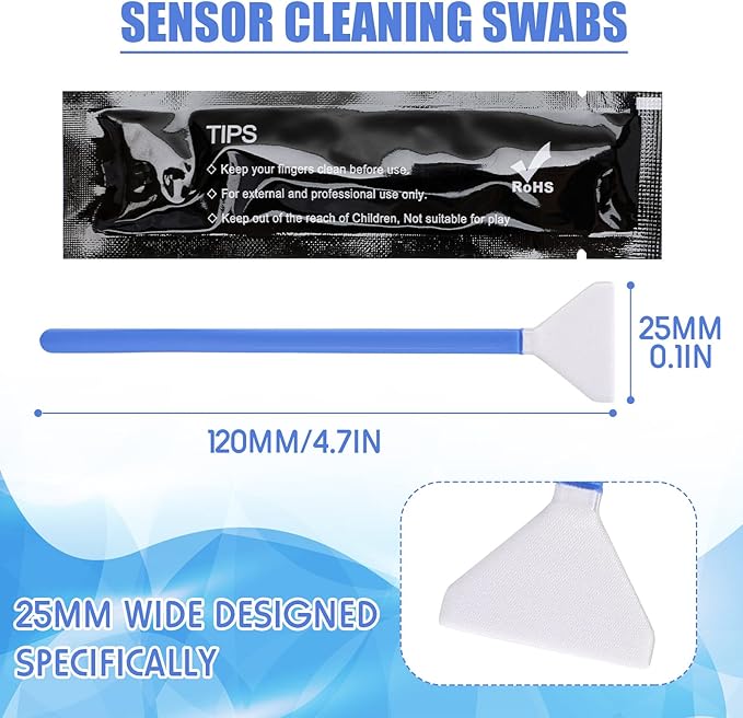 Konohan 45 Sensor Cleaning Swabs Kit - 25mm Bristle, Full Frame Camera Cleaner