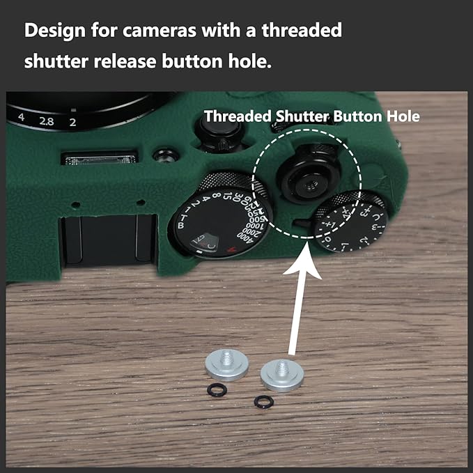 5 Pack Shutter Release Button,Pure Copper Concave Surface Camera Button for Fuji X-M5 XT50 X-T5 X-T4 X-T3 X-T2 X-T30 X-T30 II X-T20 X-T10 X100VI X100V (Silver)